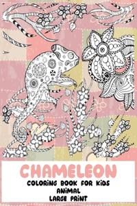 Animal Coloring Book for Kids - Large Print - Chameleon
