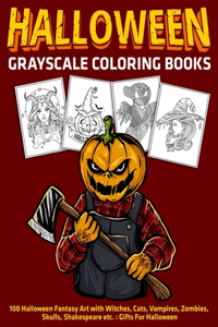 Halloween Grayscale Coloring Books