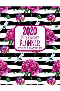 2020 Daily & Weekly Planner Peonies & Dragonflies