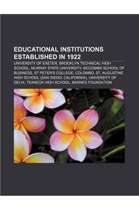 Educational Institutions Established in 1922