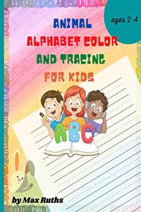 Animal Alphabet Color and Tracing for Kids