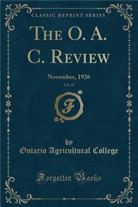 The O. A. C. Review, Vol. 39
