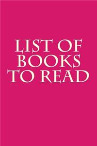 List of Books to Read