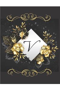 V Alphabet Notebook Journal Gift