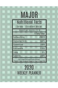 Major Weekly Planner 2020 - Nutritional Facts