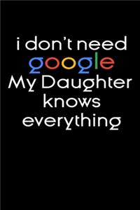 I don't need google my Daughter knows everything Notebook Birthday Gift