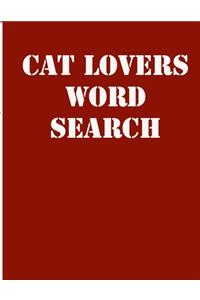 cat lovers word search