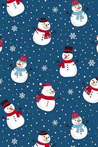 Merry Christmas Cute Snowmen Snowflakes Notebook