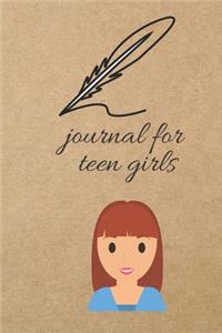 Journal for Teen Girls: Blank Line Journal