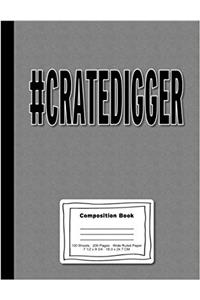 Cratedigger Blank Composition Notebook, Wide Ruled Paper