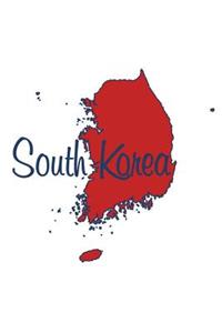 South Korea - National Colors 101 - White Red & Blue - Lined Notebook with Margins - 6X9