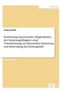 Erarbeitung theoretischer Möglichkeiten der Sanierungsfähigkeit einer Unternehmung zur finanziellen Entlastung und Abwendung der Krisengefahr