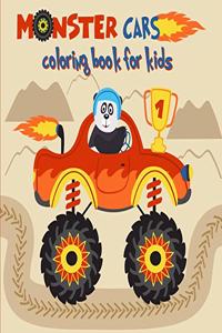 Monster cars coloring book for kids