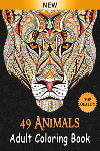 49 Animals Adult Coloring Book