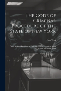 Code of Criminal Procedure of the State of New York