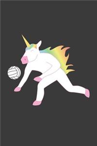 Einhorn spielt Volleyball