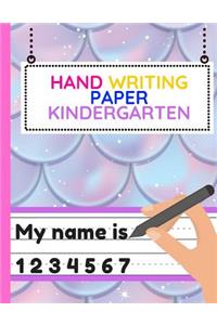 Hand Writing Paper Kindergarten