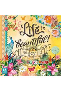 2019 Life Is Beautiful 16-Month Wall Calendar: By Sellers Publishing