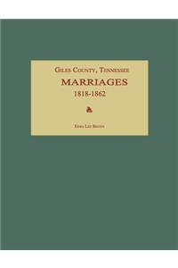 Giles County, Tennessee, Marriages 1818-1862