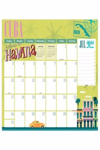 Cal 2023- Academic Year July 2022 - June 2023 Around the World Large Desk Pad Monthly Blotter