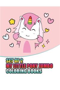 set of 2 my little pony jumbo coloring books