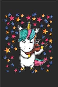 Stars Violine Music Unicorn Notebook