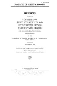 Nomination of Robert W. McGowan