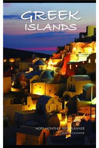 Greek Islands Note Monthly 2020 Planner 12 Month Calendar