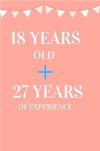 18 Years Old + 27 Years of Experience