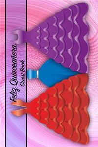 Feliz Quinceanera: Versatile 6x9 Guestbook Notebook Journal for Party Guest Sign-Ins Quinceanera Guest Book