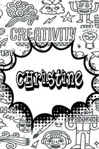 Christine: Personalized Doodle Isometric Dot Paper Notebook Featuring 120 Pages 6x9