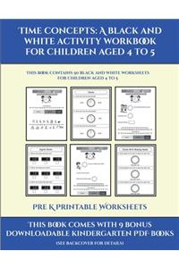 Pre K Printable Worksheets (Time concepts