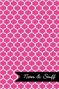 Notes & Stuff Fuchsia Moroccan Trellis Pattern Notebook