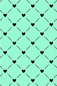 Bullet Journal Notebook Black Quilted Hearts Pattern 5