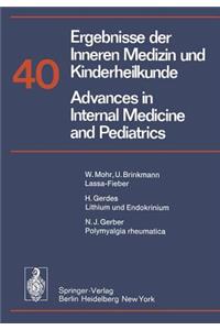 Ergebnisse Der Inneren Medizin Und Kinderheilkunde / Advances in Internal Medicine and Pediatrics