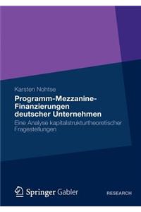 Programm-Mezzanine-Finanzierungen Deutscher Unternehmen