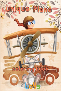 Unique Plane Coloring Book boys