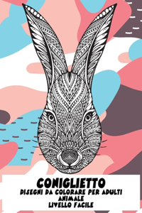 Disegni da colorare per adulti - Livello facile - Animale - Coniglietto