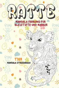 Mandala Färbung für Bleistifte und Marker - Mandala Stressabbau - Tier - Ratte