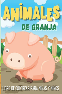 animales de granja Libro de colorear para niñas y niños