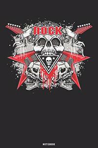 Rock Notebook: Heavy Rock Music Journal Guitar Death Skull composition book Birthday Gift