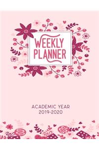 Weekly Planner Academic Year 2019-2020: Dated Calendar With To-Do List and space for Notes, Cute floral cover