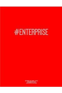 Notebook for Cornell Notes, 120 Numbered Pages, #ENTERPRISE, Red Cover