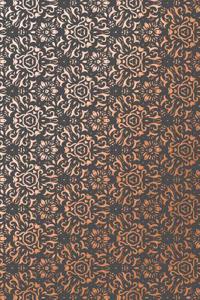 Copper Foil Intricate Floral Pattern Notebook