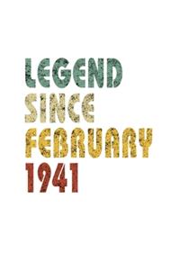 Legend Since February 1941: Retro Birthday Gift Notebook With Lined Wide Ruled Paper. Funny Quote Sayings 5 x 8 Notepad Journal For Taking Notes For People Born In February 194