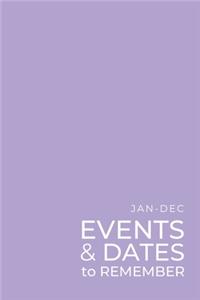 JAN-DEC Events & Dates to Remember