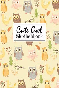 Cute Owl Sketchbook: Sketchbook for Kids and Girls: 110 Pages of 8.5"x11" Blank White Paper for Drawing, Doodling or Sketching and Activity Book for Kids to Learn: Artis