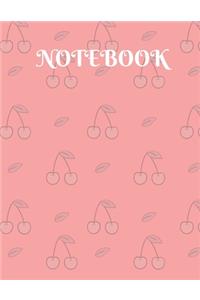 Cherry Pink Cover Notebook - Blank Lined Notebook With Premium Quality Pages