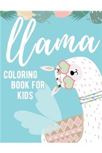 Llama Coloring Book For Kids