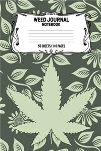 Weed Journal Notebook 55 Sheets/110 Pages